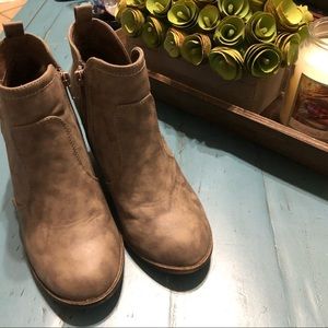 Wedge grey ankle booties